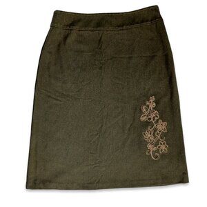 Zoe Womens Midi Skirt Olive Army Green Straight Office No Slit Plus Size 16